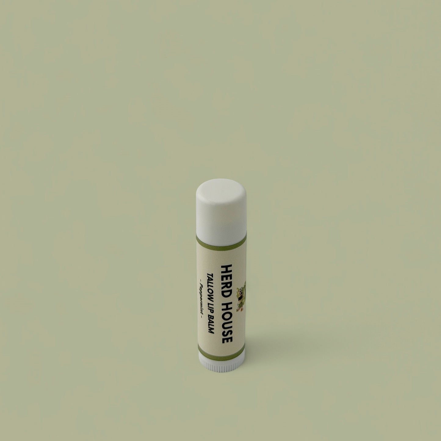 Grass-fed regenerative peppermint tallow lip balm for naturally soft and hydrated lips