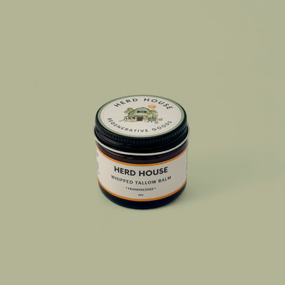 Regenerative whipped tallow balm made with grass-fed beef tallow for nourishing dry, sensitive skin.
