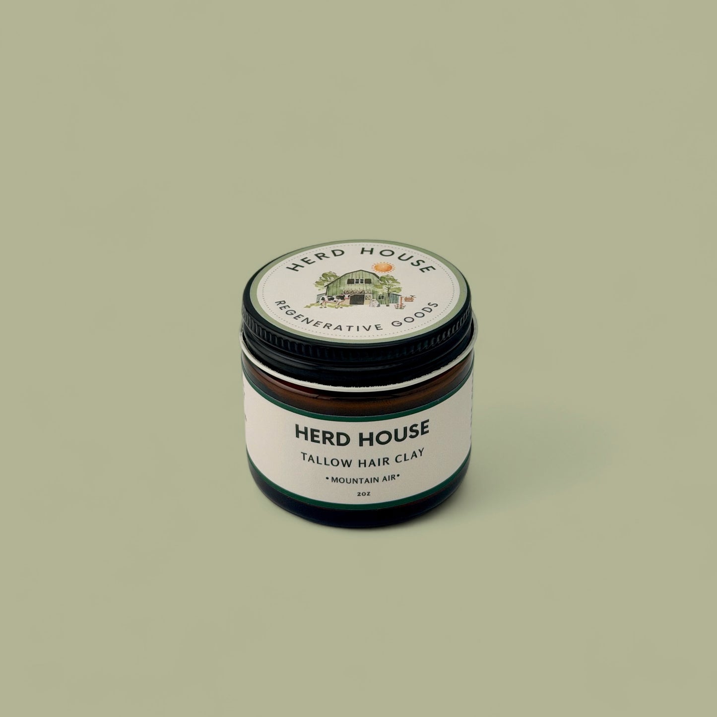 Grass-fed regenerative tallow hair clay in Mountain Air scent with frankincense, pine, and Texas cedarwood for a natural matte finish