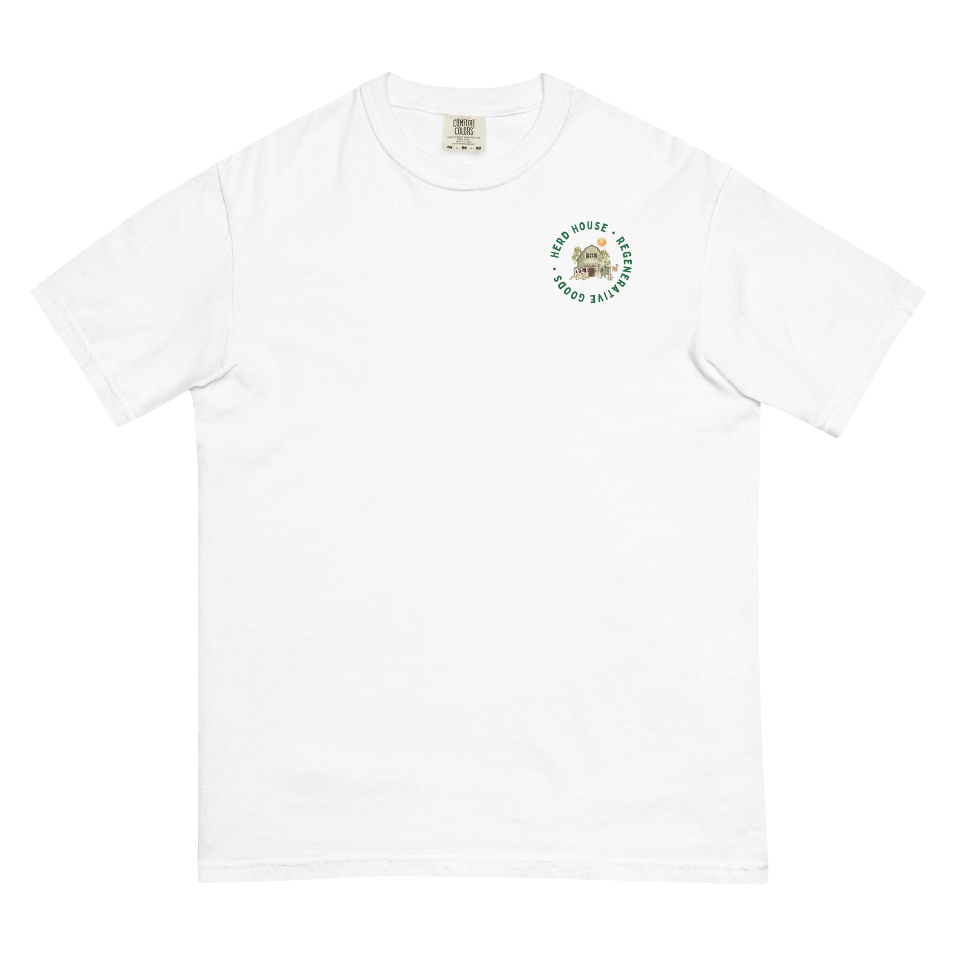 Herd House comfort colors white T-shirt made from 100% cotton with a classic unisex fit