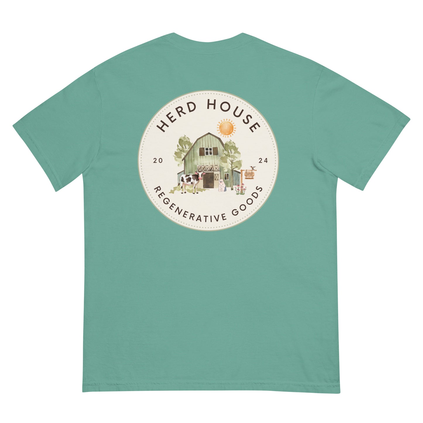 Herd House comfort colors green T-shirt made from 100% cotton with a classic unisex fit
