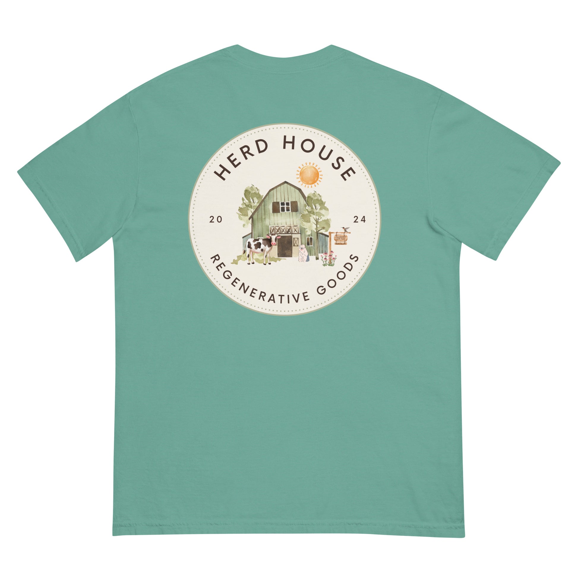 Herd House comfort colors green T-shirt made from 100% cotton with a classic unisex fit