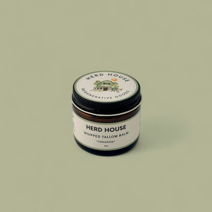 Regenerative whipped tallow balm made with grass-fed beef tallow for nourishing dry, sensitive skin.