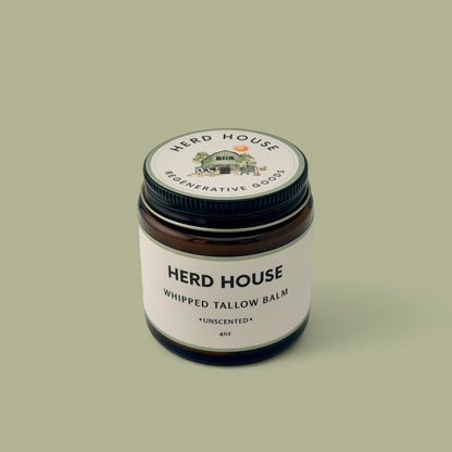 Regenerative whipped tallow balm made with grass-fed beef tallow for nourishing dry, sensitive skin.